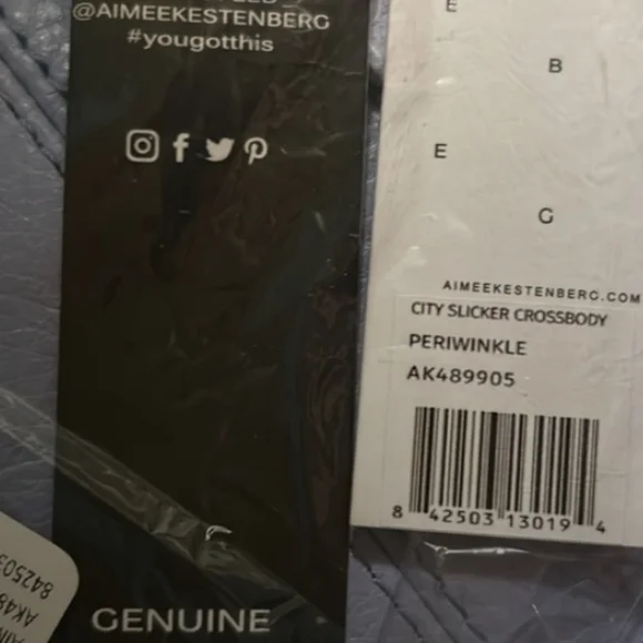 AIMEE KESTENBERG Muse City Slicker Leather Crossbody Bag Periwinkle blue - Picture 11 of 11